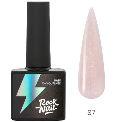 RockNail Камуфлирующая база с шиммером 87 Delicate 10 мл. RockNail Камуфлирующая база с шиммером 87 Delicate 10 мл.
