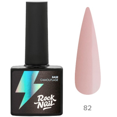 RockNail Камуфлирующая база 82 Pink Chiffon 10 мл. RockNail Камуфлирующая база 82 Pink Chiffon 10 мл.