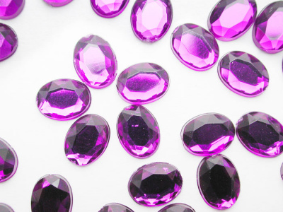 Стразы - Овал, фиолетовые 6 х 8 мм. (Y1CL79B) 50 шт./банка