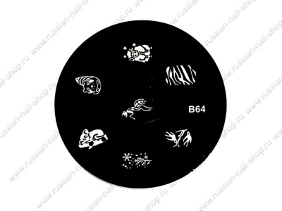 Трафарет с шаблонами для стемпинга JessNail J (B64)