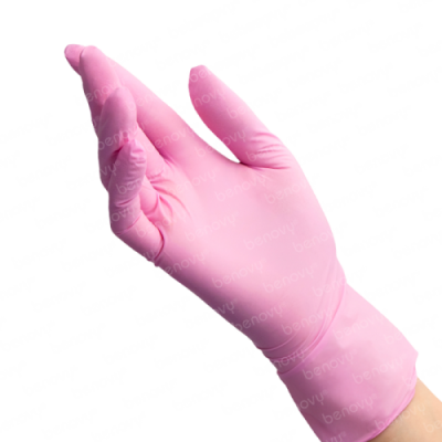 BENOVY перчатки нитриловые текстурированные на пальцах размер M Розовые 100 шт./уп. BENOVY перчатки нитриловые текстурированные на пальцах размер M Розовые 100 шт./уп.