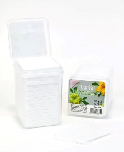 TARTISO Салфетки безворсовые 200 шт. (Лигнина) c перфорацией в контейнере 4247