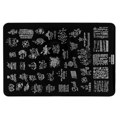 IRISK Трафарет для стемпинга металлический 9,5x14,5 см. П557-18 (032) Mezerdoo D-05