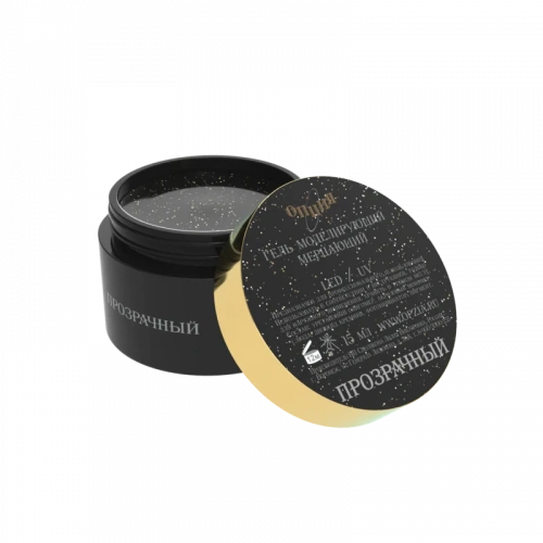 Опция Гель моделирующий самовыравнивающийся Прозрачный Мерцающий 15 мл.