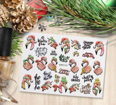 MALGRAT Nails 3D Слайдер-дизайн ОБЪЕМНЫЕ 3D СЛАЙДЕРЫ 3D Новый год 3DNY123