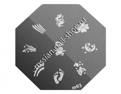 Трафарет с шаблонами для стемпинга (m03)