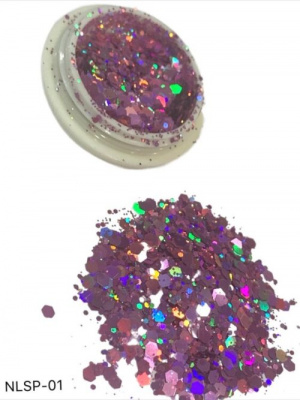 Дизайн Брокат NLSP-01 mix розовый