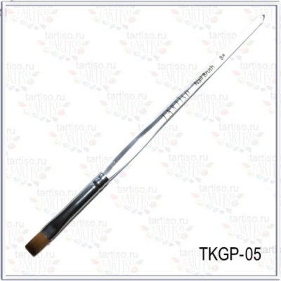 TARTISO кисть для геля 8 квадрат прозрачная ручка TKGP-05