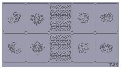 Трафареты для аэрографии на ногтях T32