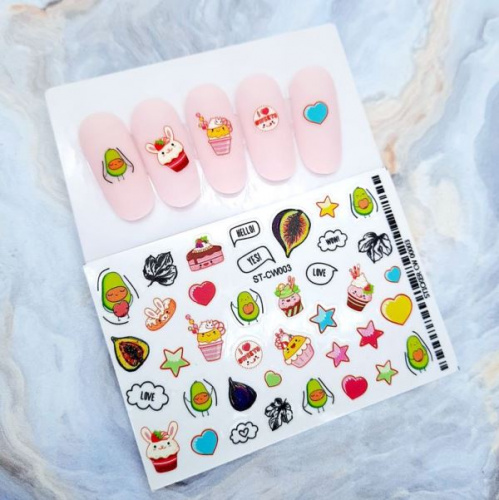 Самоклеящийся гладкий стикер для ногтей ST-CW003