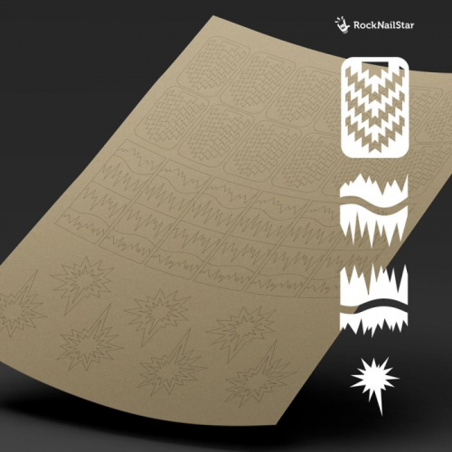 RockNailStar трафарет Шипы