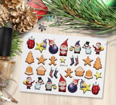 MALGRAT Nails 3D Слайдер-дизайн ОБЪЕМНЫЕ 3D СЛАЙДЕРЫ 3D Новый год 3DNY112