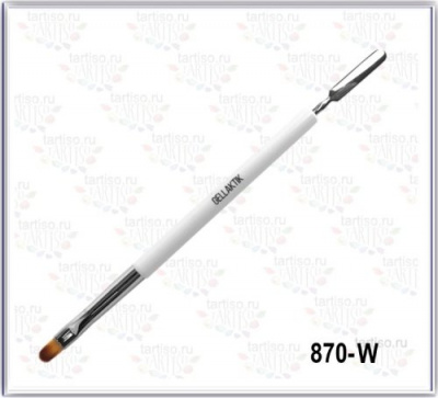 Кисть для геля с лопаточкой GELLAKTIK Белая 870-W Кисть для геля с лопаточкой GELLAKTIK Белая 870-W