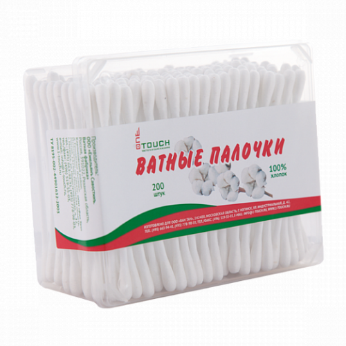 ONE TOUCH Ватные палочки (в коробке) хлопок 200 шт. 04-144