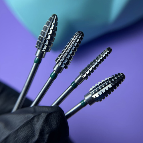 Тайфун, Твердосплавная фреза Ирма Конус закругленный Крупная (Зеленая) 34006