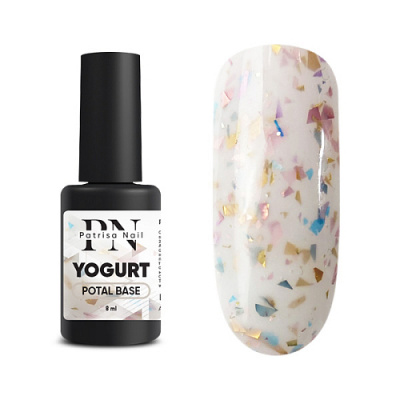 Patrisa Nail POTAL Yogurt base каучуковая молочная база с разноцветной поталью 8 мл. B513 Patrisa Nail POTAL Yogurt base каучуковая молочная база с разноцветной поталью 8 мл. B513