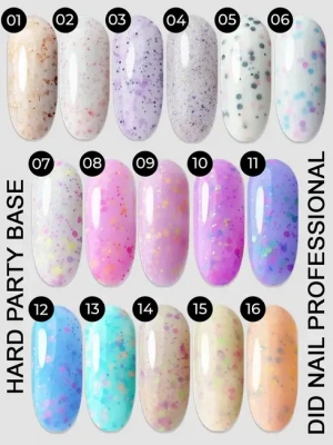 DidNail Professional Камуфлирующая база с поталью Hard Party Base 10 мл. HPB#7