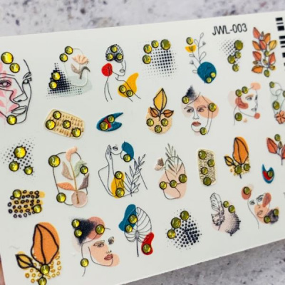 3D + CRYSTAL Объемный слайдер-дизайн с имитацией страз JWL-003