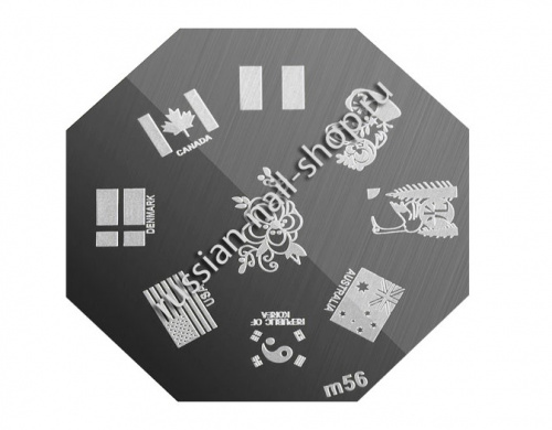 Трафарет с шаблонами для стемпинга (m56)