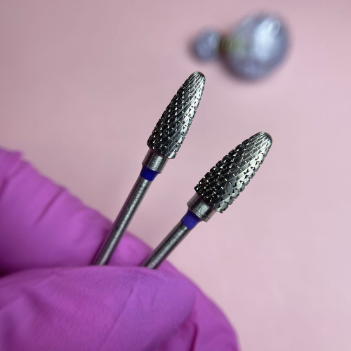 KristallNails, Твердосплавная фреза Кукуруза Конус Средняя (Синяя) 31235