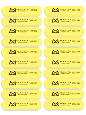 MANITA Professional Бафик Мини овал ЖЕЛТЫЙ 100/180 грит, 20 шт/уп.