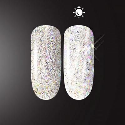 Patrisa Nail светоотражающий глиттер Flash Glow White 2 гр. NK34