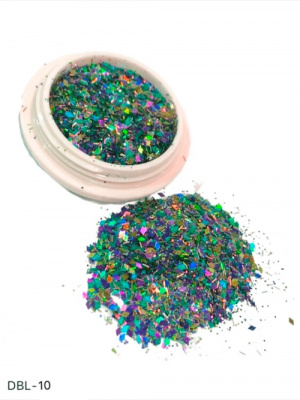 Дизайн Брокат L-10 ромбик мульти серебро DBL-10