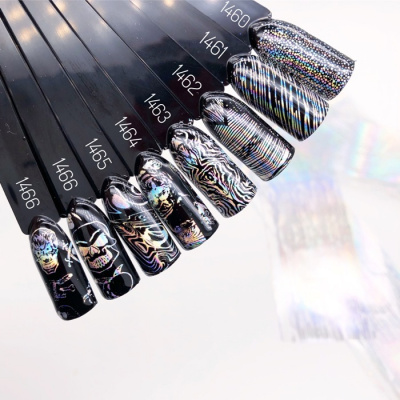 Фольга переводная ZOO Хром Голография черепа 4х50 см. 1466