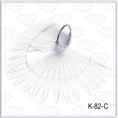 Ногти-планшет Стилеты прозрачные на кольце 50 шт. K-82-C