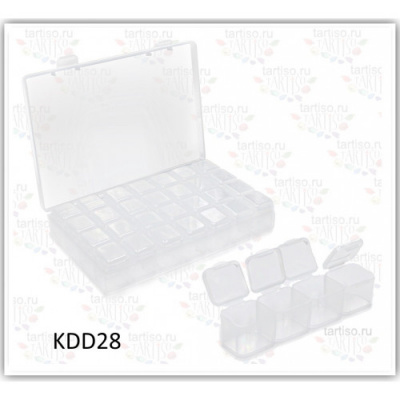 Контейнер для дизайна (28 ячеек) прозрачный TARTISO KDD28