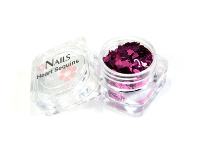 Глиттер Nails квадр.банка Y1BK407 сердце 3 мм. Розовый 5