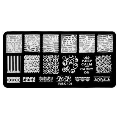 IRISK Трафарет для стемпинга металлический 6x12 см. П557-11 (100)