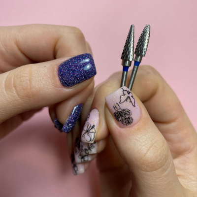 KristallNails, Твердосплавная фреза Кукуруза Конус Средняя (Синяя) 31235 KristallNails, Твердосплавная фреза Кукуруза Конус Средняя (Синяя) 31235