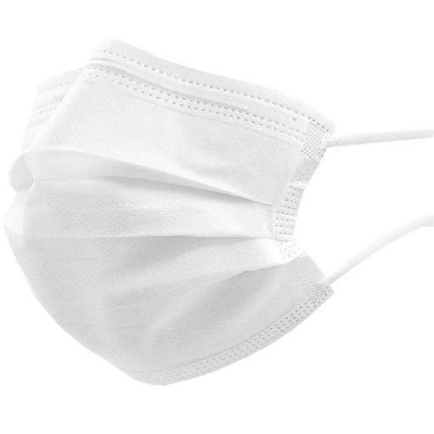 Маска 3-х слойная с фильтром мелтблаун SAFETY белая 50 шт./уп.