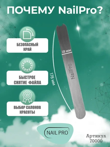 NailPro Сменные файлы 70000 Основа металлическая Прямая