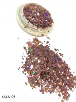 Дизайн Брокат XKLS-06 теплый розовый