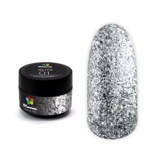Bloom Гель GLITZ №01 (серебро) 5 мл.