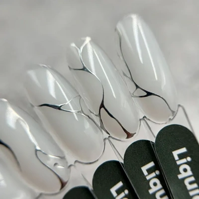 Patrisa Nail Гель-краска Liquid Steel серебро с зеркальным эффектом 5 г. AE96