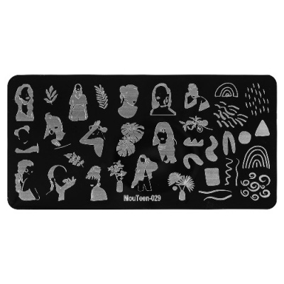 IRISK Трафарет для стемпинга металлический 6x12 см. П557-11 (172) MouTeen 029