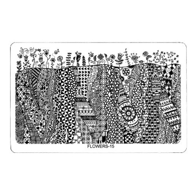 Трафарет металлический для стемпинга большой - Воображение (в индивидуальной упаковке) FL-15