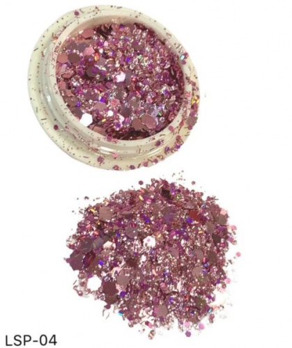 Дизайн Брокат LSP-04 розовый