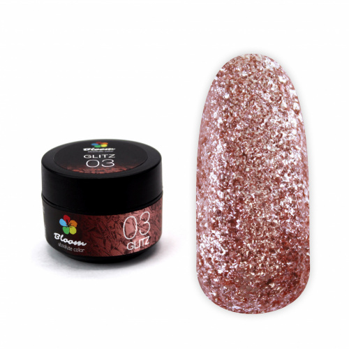 Bloom Гель GLITZ №03 (розовое золото) 5 мл.