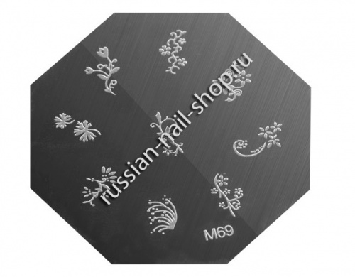 Трафарет с шаблонами для стемпинга (M69)