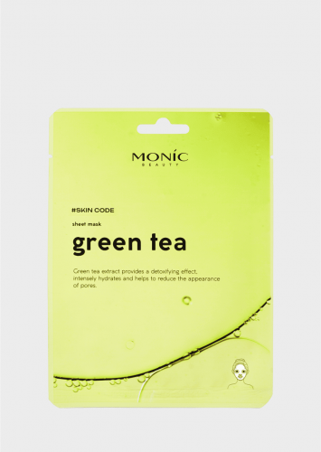 Monic Beauty Маска для лица тканевая Зеленый чай Skin Code Green tea 25 мл.