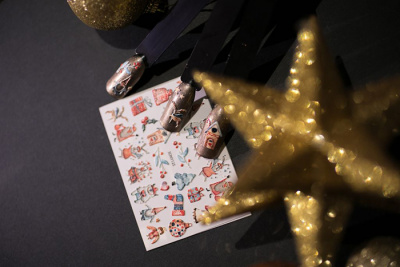 MALGRAT Nails 3D Слайдер-дизайн ОБЪЕМНЫЕ 3D СЛАЙДЕРЫ 3D Новый год 3DNY125