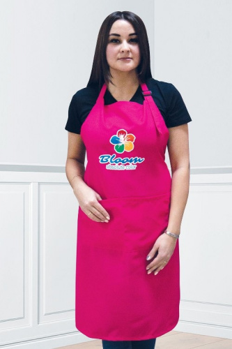 Bloom Фартук мастера цветной с логотипом Розовый