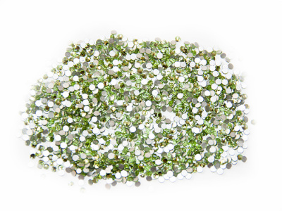 Стразы JessNail стекло ss4-2 мм./150 шт. Голография-Салатовый