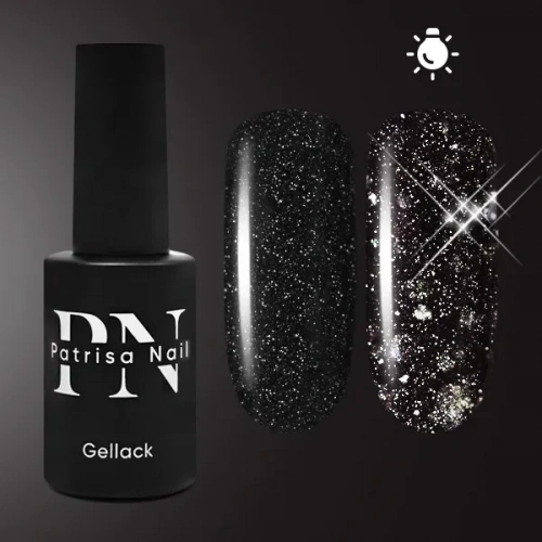 Patrisa Nail светоотражающий гель-лак Black  Flash 8 мл.