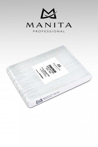 MANITA Professional Пилка для ногтей Прямая MINI 100/180 грит 13 см. 50 шт./уп.