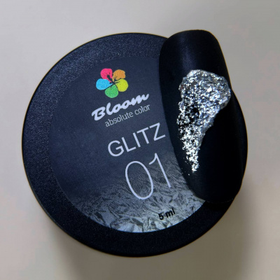 Bloom Гель GLITZ №01 (серебро) 5 мл.